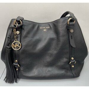 Michael Kors Carrie Shoulder Bag Tote Large Pebbled Leather Black